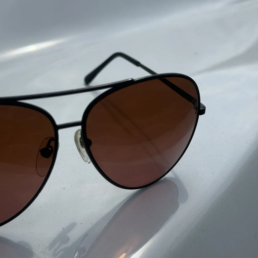 Vintage SERENGETI DRIVERS LARGE AVIATOR 5222 Black Metal Sunglasses JAPAN